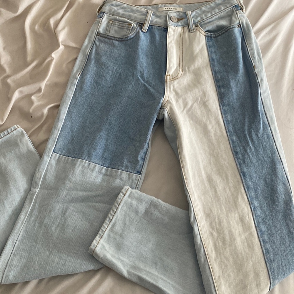 multi colored pacsun denim mom jean